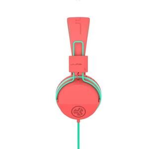 JLab JBuddies Studio Wired Headphones - Orange/ Green: Foam Cushions, 3.5mm Jack